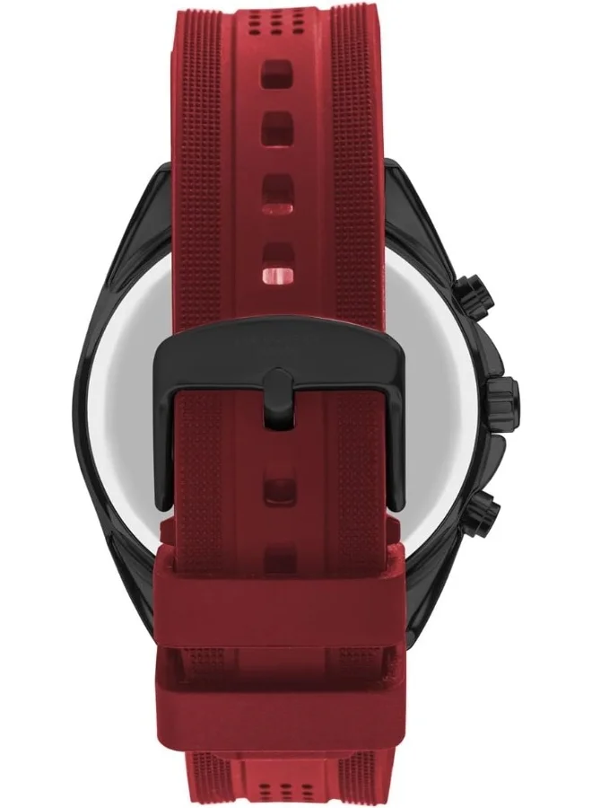 Lee Cooper Men's Quartz Movement Watch, Multi Function Display and Silicone Strap - LC07527.658, Red