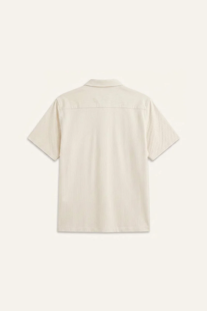 ديفاكتو Boxy Fit Apache Neck Cotton Short Sleeve Shirt