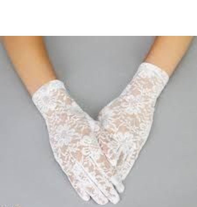 White Bridal Lace Gloves