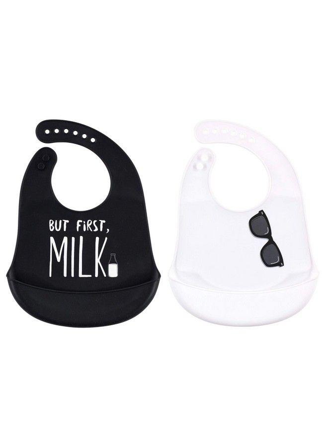 Little Treasure Unisex Baby Silicone Bibs But First Milk One Size - Image 2