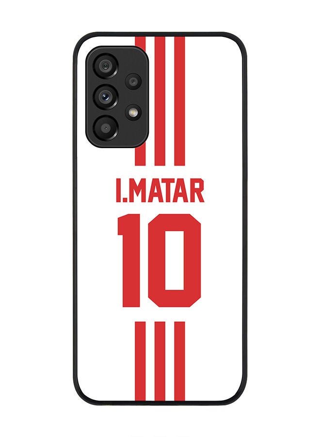 Stylizedd Rugged Black edge case for Samsung Galaxy A33 5G Slim fit Soft Case Flexible Rubber Edges Anti Drop TPU Gel Thin Cover - Football Team - UAE Player Name - I.Matar - Image 1