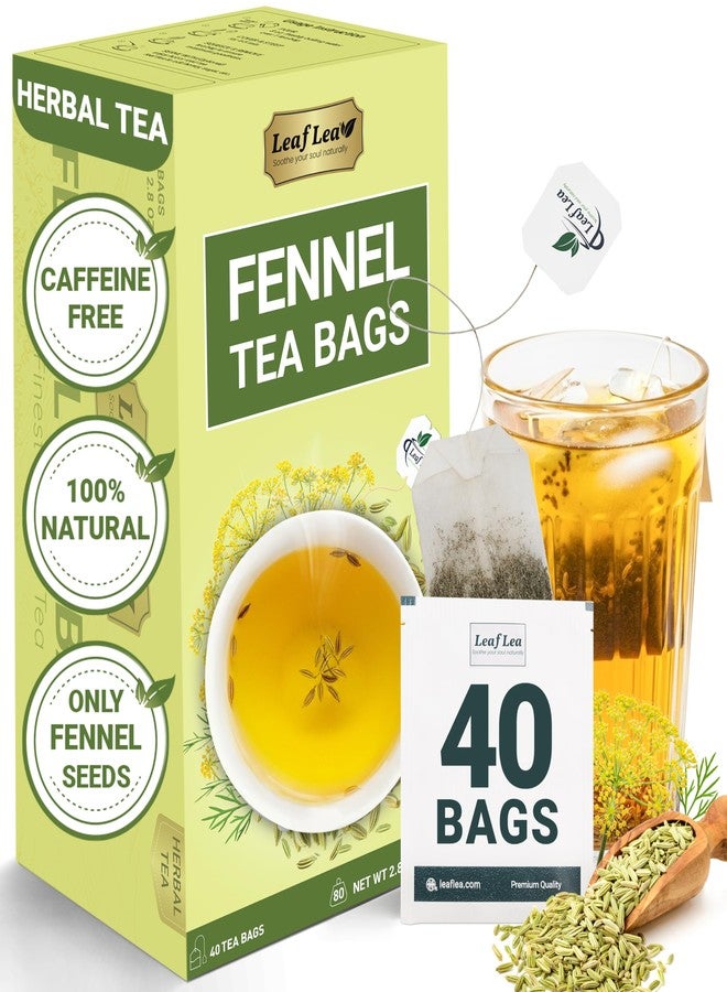 LeafLea 40 Fennel Tea Bags, 100% Natural & Pure Fennel Seed Tea, Gentle Digestion & Fresh Breath, Mild Sweet Finish, Caffeine-Free, Sugar-Free, Vegan, Non-GMO, Individually Wrapped - Image 1