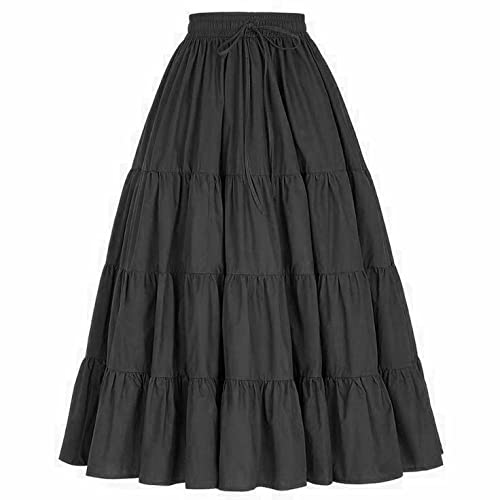 JANAK Girls Crepe Fabric Long Frill Skirt 584 (Black) - Image 3