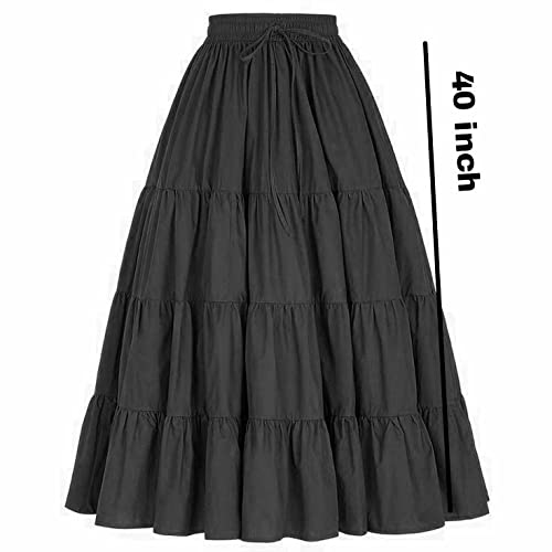 JANAK Girls Crepe Fabric Long Frill Skirt 584 (Black) - Image 2