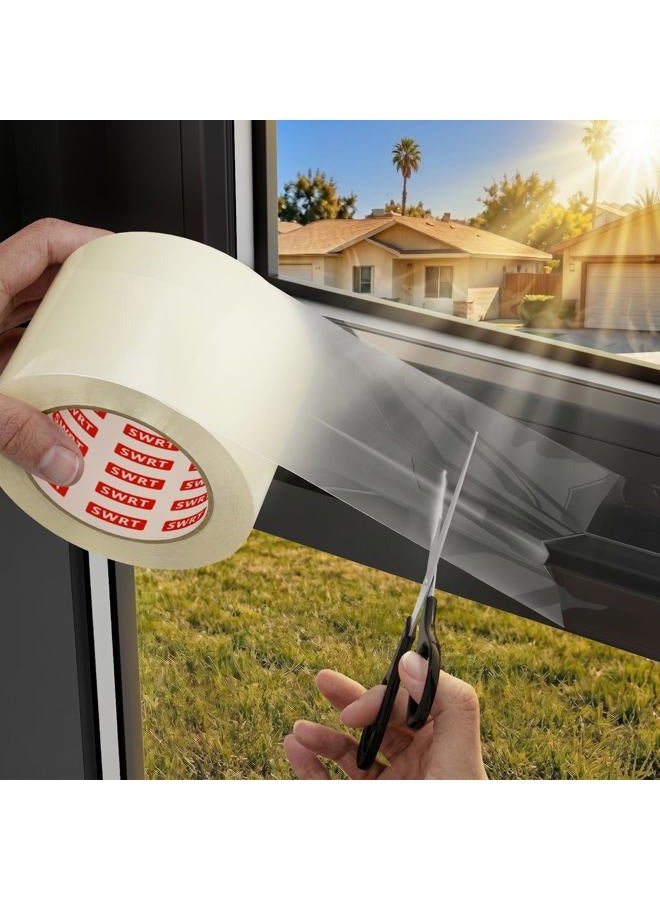 SWRT 3”x 30 YD Heavy Duty Transparent Window Weather Sealing Tape, No Residue Window Insulation for Winter, Preventing Cold Air Loss in Summer Door and Window Seal Kit - Image 1