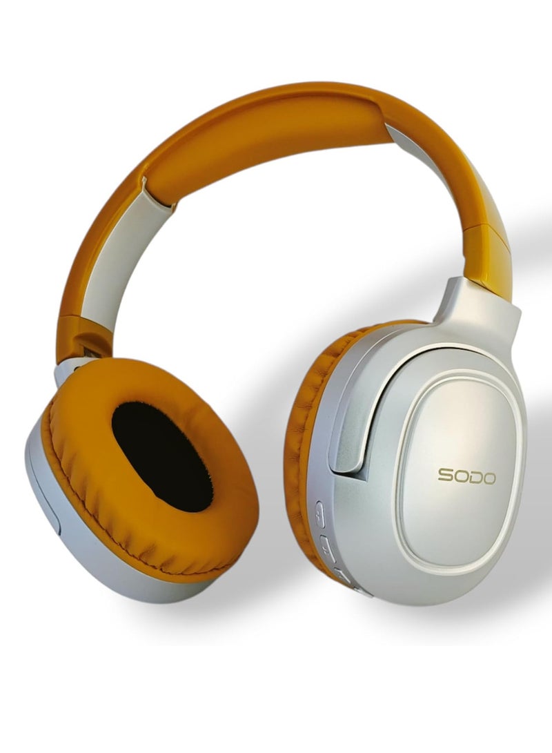 SODO SD-1105 Soundo Wireless Bluetooth 5.3 Headset with External Microphone and SD Card Support - Brown  - Image 1