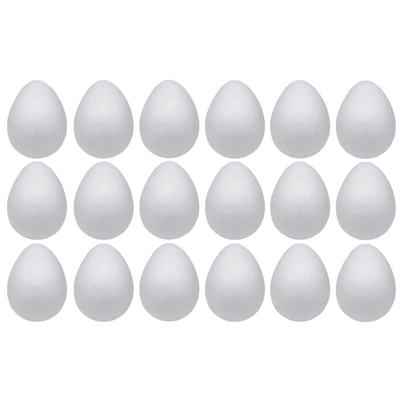 Crafjie Crafjie Foam Eggs 18pcs 4 Inch 10cm White Craft Polystyrene Eggs Smooth for Spring Easter Halloween Christmas Holiday Crafts Making Handmade DIY Painting School Projects 