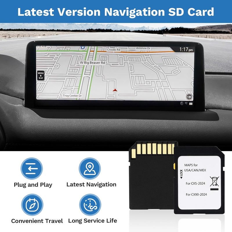 Forccord Navigation SD Card for Mazda 2024 CX5 and CX90 - USA/Canada Maps - Image 2