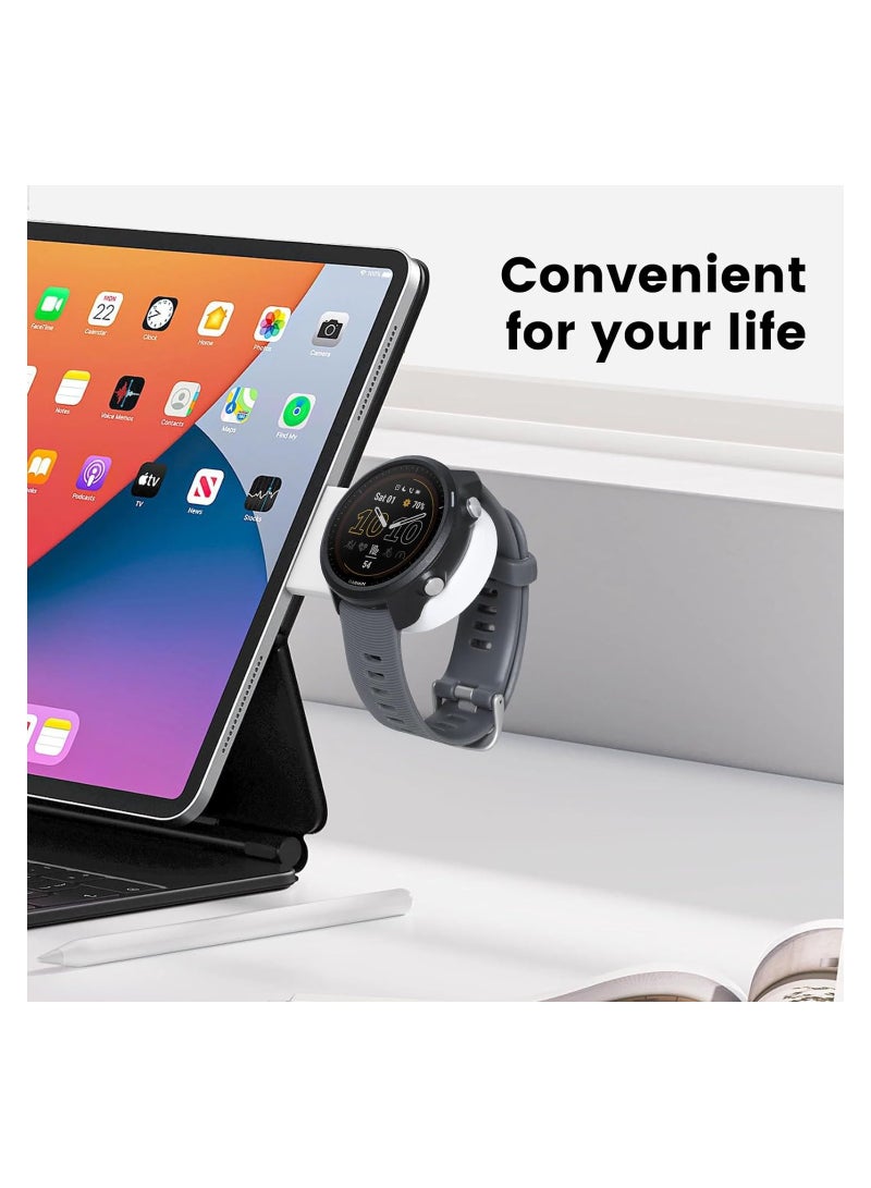 Excefore Charger for Garmin Watch, Portable for Garmin USB-C Wireless Charger, Travel Cordless Charger, for Garmin Independent Watch Charging Module, White - Image 3