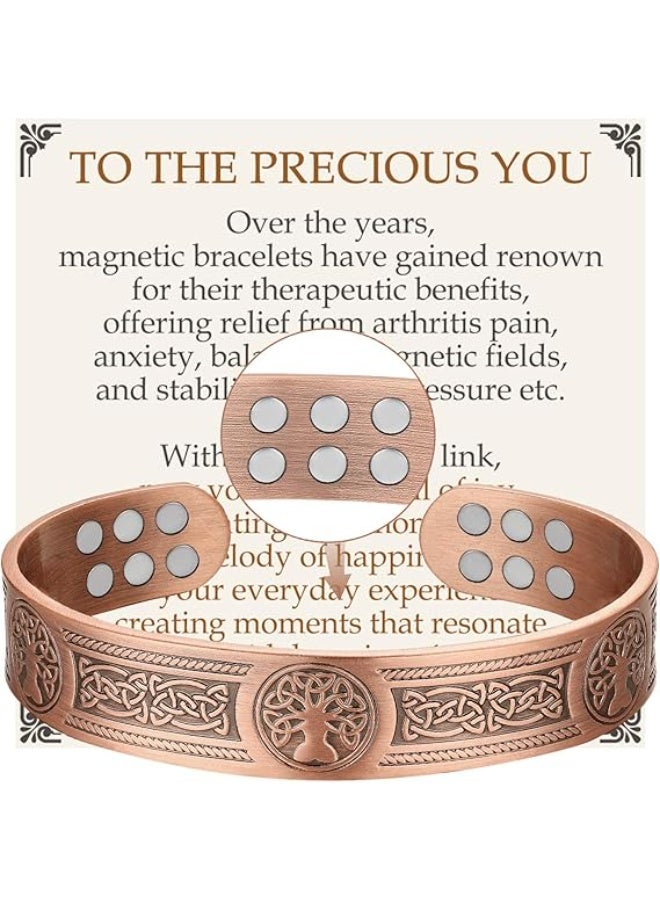 Feraco Copper Bracelet for Men Pain Relief, 18X Enhanced Strength Magnetic Bracelet with Neodymium Magnets, Pure Copper Jewelry Gift - Image 1