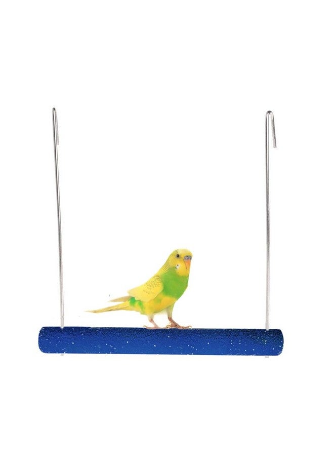 سايج سكوير أرجوحة خشبية طبيعية مرحة مع قفص معلق، منصة تسلق، تدريب، تمرين، مجثم رملي للطيور (صغير) - Image 1