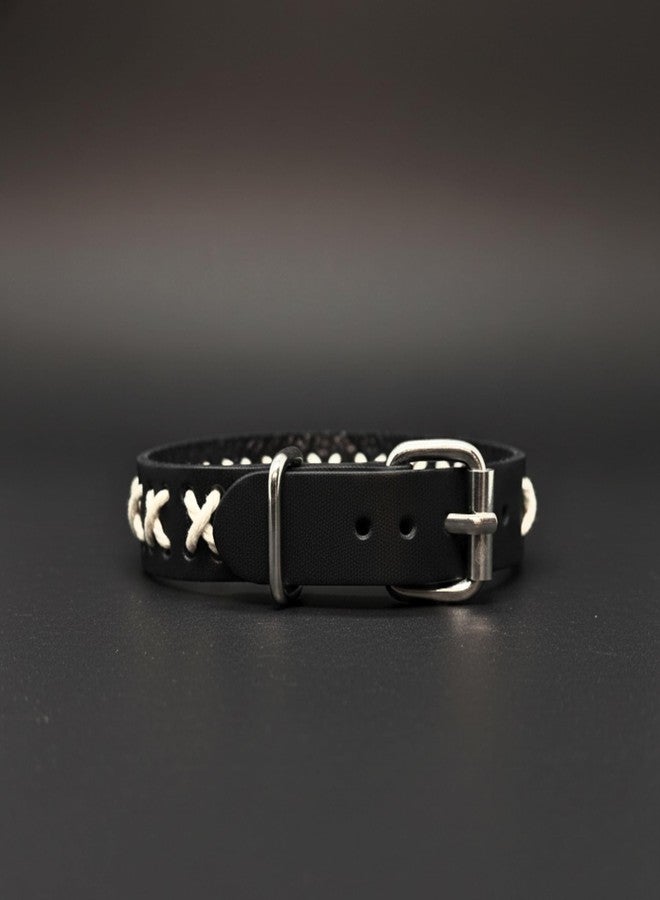 THE MEN THING Nomad X - 16mm Black Genuine Leather Adjustable Bracelet for Men & Boys (9 inch) - Image 5