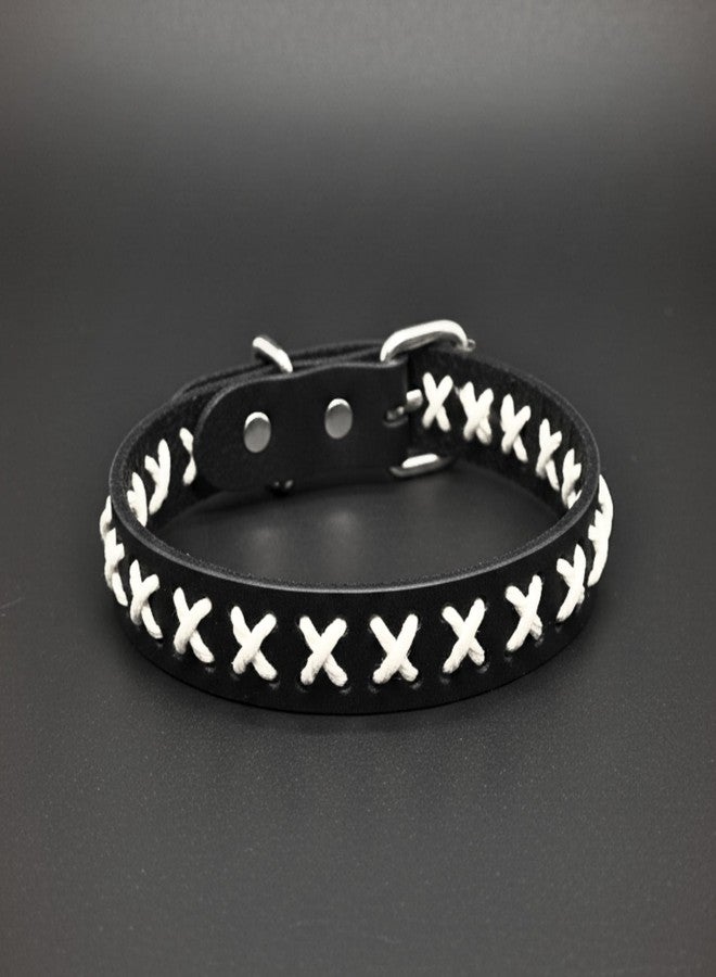 THE MEN THING Nomad X - 16mm Black Genuine Leather Adjustable Bracelet for Men & Boys (9 inch) - Image 3