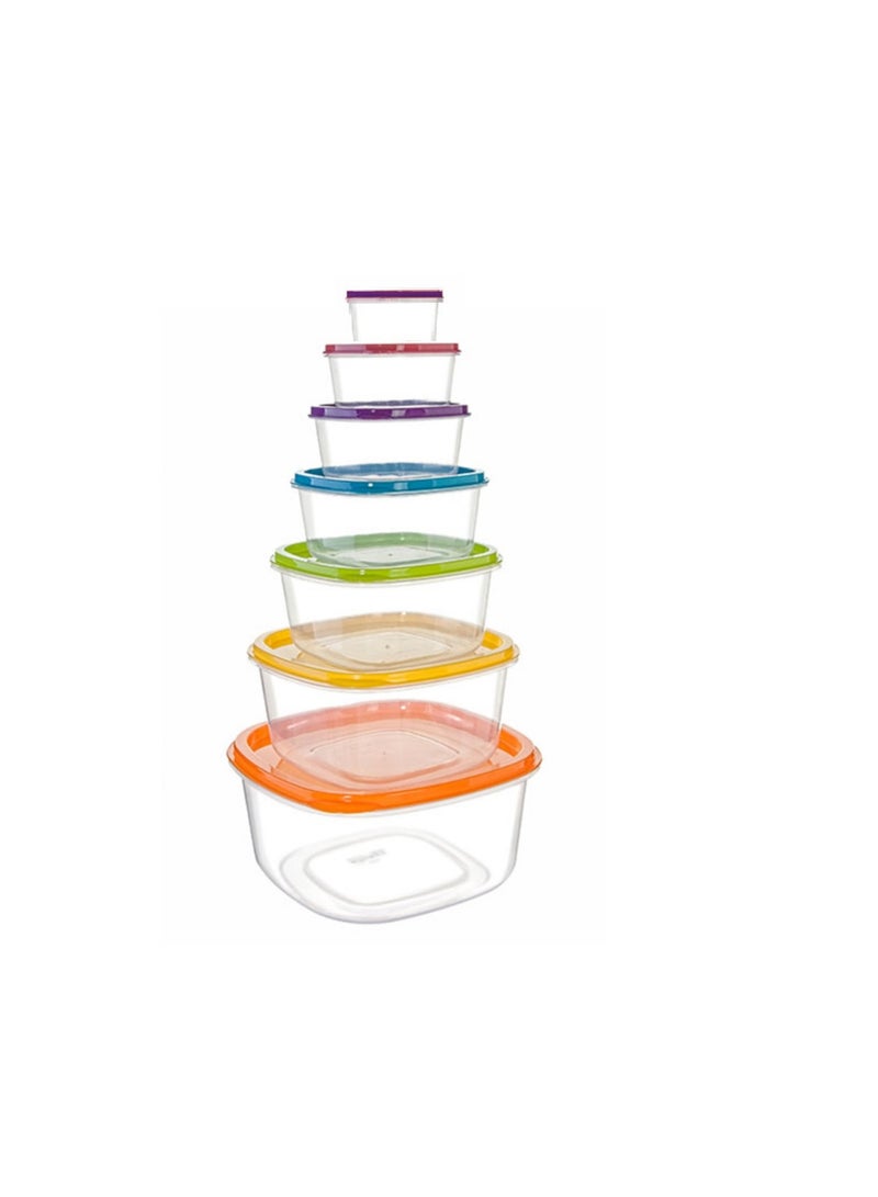 favilla 14-piece multi-colored refrigerator food storage container set - Perfect organization and lasting freshness, various sizes - Image 5