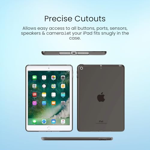 MOCA Soft TPU Back Case for iPad 10.2 Inch 9th 8th 7th Gen 2021 2020 2019 A2603 A2270 A2428 A2197 Clear Slim Transparent Shockproof Flexible Scratch Resistant Cover (Black) - Image 2