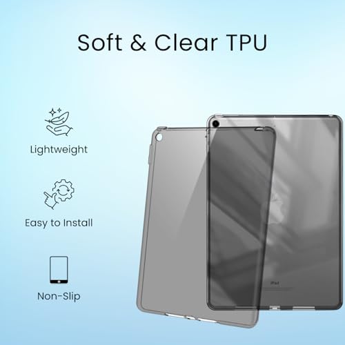 MOCA Soft TPU Back Case for iPad 10.2 Inch 9th 8th 7th Gen 2021 2020 2019 A2603 A2270 A2428 A2197 Clear Slim Transparent Shockproof Flexible Scratch Resistant Cover (Black) - Image 3