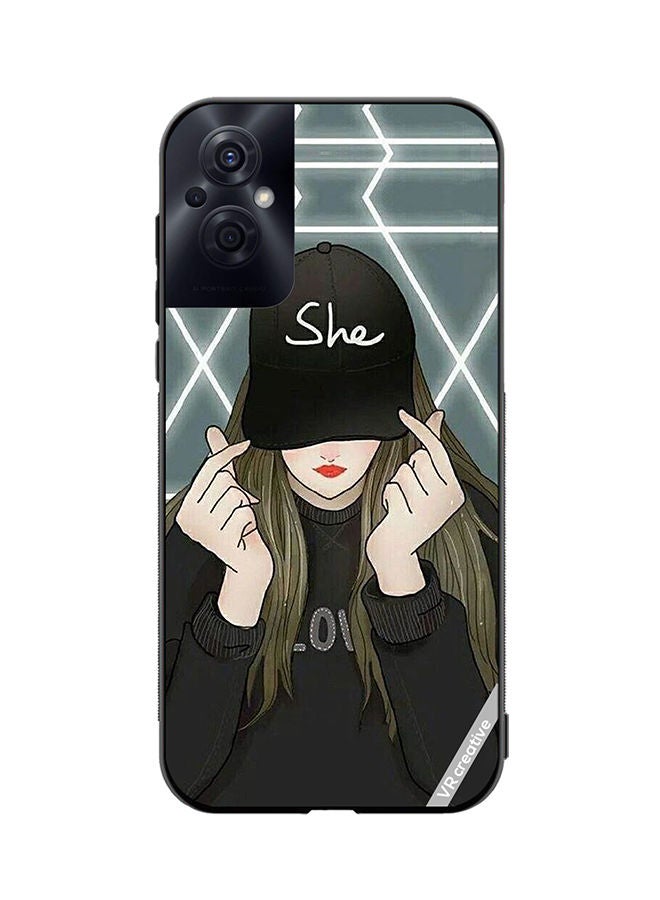VR CREATIVE Protective Case Cover For Oppo Reno8 Z She On Cap Design Multicolour - Image 1