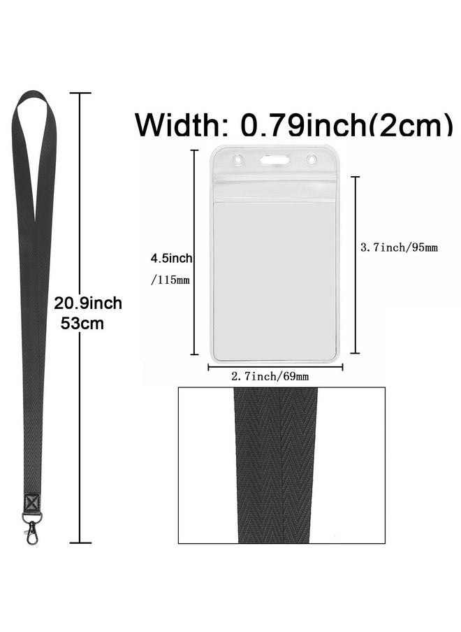 5 Pack Black Lanyards With Clear Id Badge Holder Waterproof Resealable Zip Badge Holder 2.5" X 3.5" Inner Size Neck Lanyard For Keys Cruise Keychain - pzsku/Z811FA4612EE12347EECBZ/45/_/1731922252/ac5b80a7-7376-482b-8330-8e719cd099ea