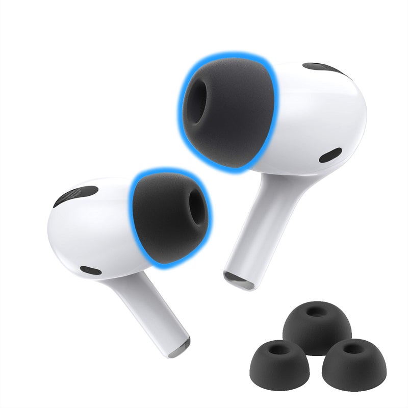 AutoLine Pro Foam Masters Memory Foam Ear Tips for AirPods Pro 1st & 2nd Gen | Comfortable | Secure | Better Noise Cancellation | Version 3.0 Replacement Buds (Small, Med, Large - 3 Pairs, Black) - Image 1