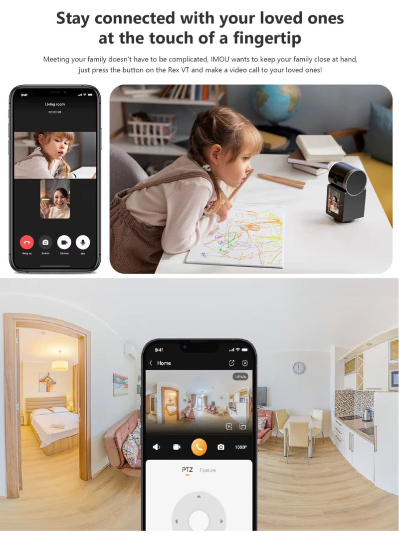 Rex VT 5MP Indoor Video Intercom Security Camera One-touch Video Call, 3K QHD Image, Human & Pet Detection, Powered by IMOU SENSE® and Abnormal Sound Alarm