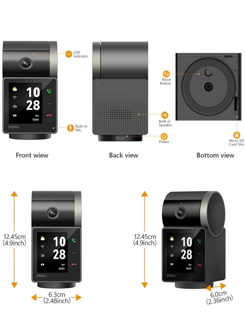 Rex VT 5MP Indoor Video Intercom Security Camera One-touch Video Call, 3K QHD Image, Human & Pet Detection, Powered by IMOU SENSE® and Abnormal Sound Alarm