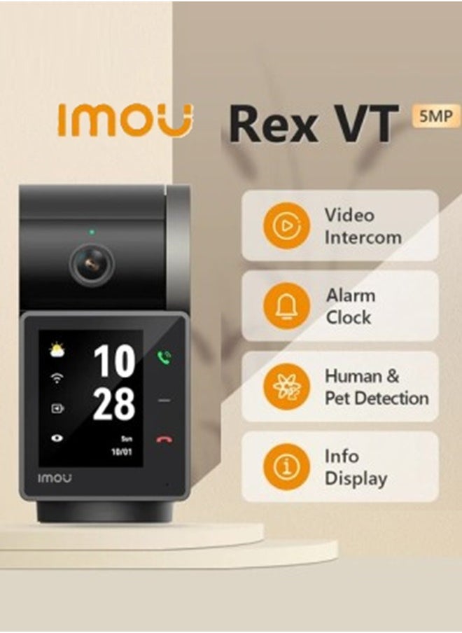 Rex VT 5MP Indoor Video Intercom Security Camera One-touch Video Call, 3K QHD Image, Human & Pet Detection, Powered by IMOU SENSE® and Abnormal Sound Alarm