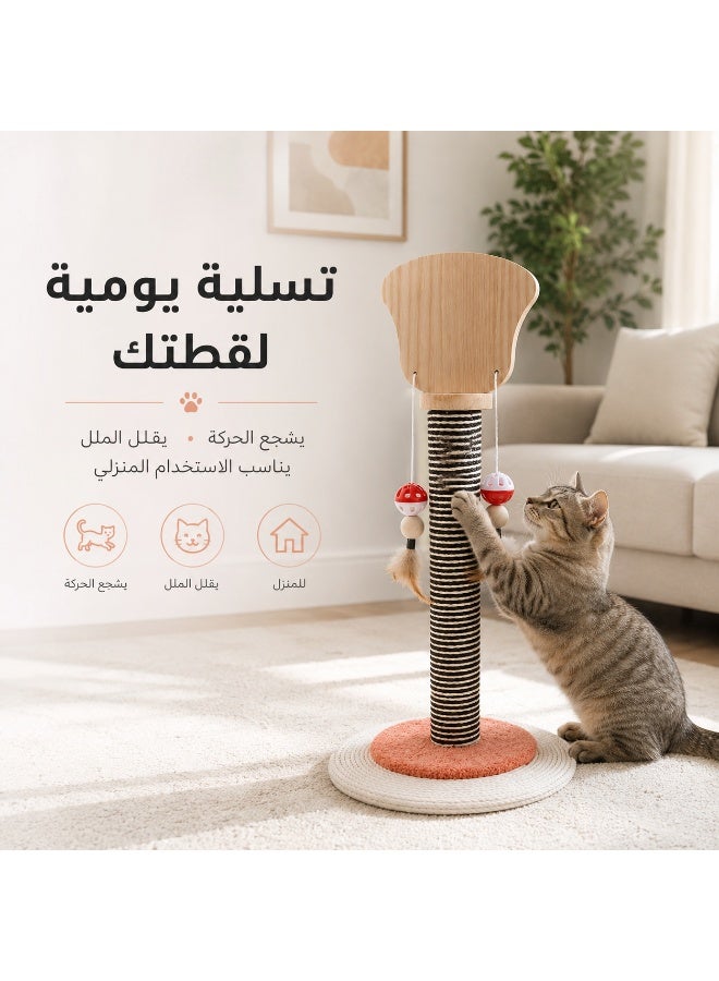 Cat Scratching Post with Natural Sisal Rope – Interactive Scratch Toy with Stable Base for Cats of All Sizes - Image 2