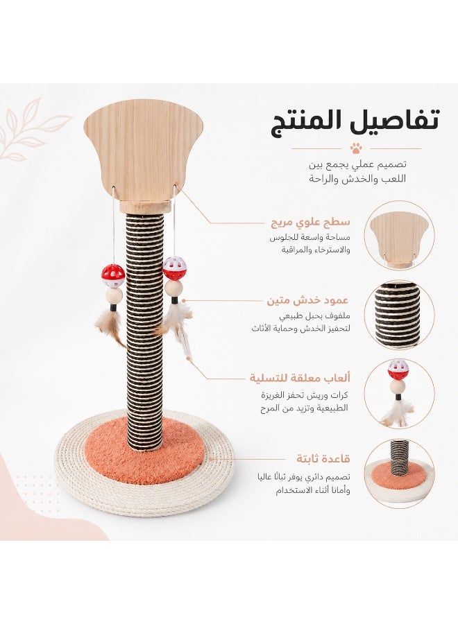 Cat Scratching Post with Natural Sisal Rope – Interactive Scratch Toy with Stable Base for Cats of All Sizes - Image 4