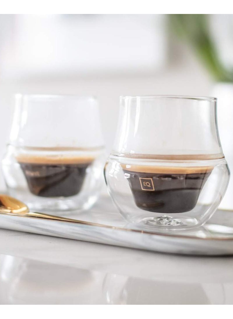 كروف أكواب الإسبريسو من Propel، مصنوعة من زجاج البورسليكات مزدوج الجدار منفوخ يدويًا، تجربة متجانسة وعطرية - 75 مل - Image 4