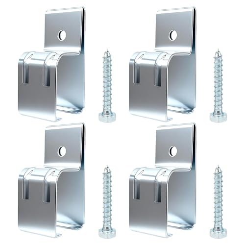 BIAXJUNY Barn Door Hardware Heavy Duty Box Rail Hanger Bracket Rail Mount Bracket for Exterior Door Silver 4Pack - Image 1