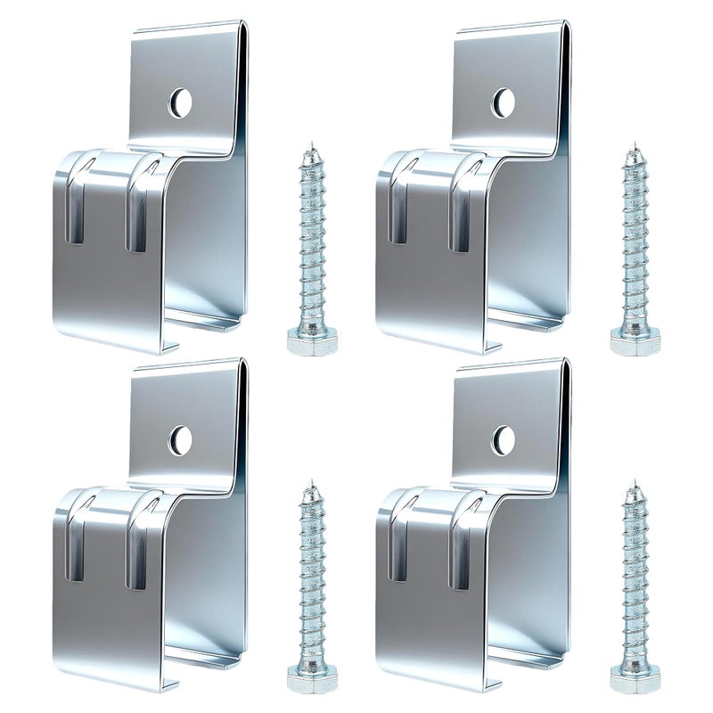 BIAXJUNY Barn Door Hardware Heavy Duty Box Rail Hanger Bracket Rail Mount Bracket for Exterior Door Silver 4Pack - Image 2