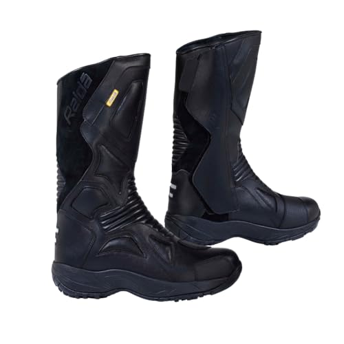 Raida Explorer Motorcycle Boots | Ankle, Shin, & Heel Protection | Memory Foam Insole | Leather (Grey, 12) - Image 1