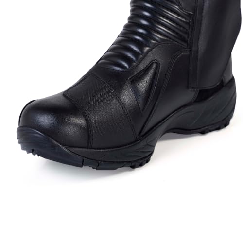 Raida Explorer Motorcycle Boots | Ankle, Shin, & Heel Protection | Memory Foam Insole | Leather (Grey, 12) - Image 4