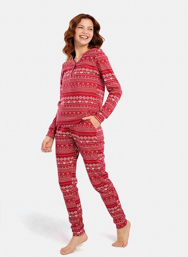 Carina طقم بيجاما بطبعة عيد الميلاد الشاملة - Image 2