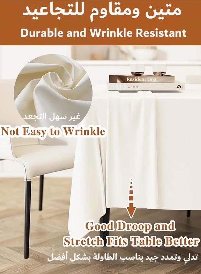 مفرش طاولة من جلد الحمل، مقاس 140*200 سم، مقاوم للماء، مقاوم للتجاعيد، غطاء مكتب مقاوم للماء والزيت لغرفة الطعام - Image 3