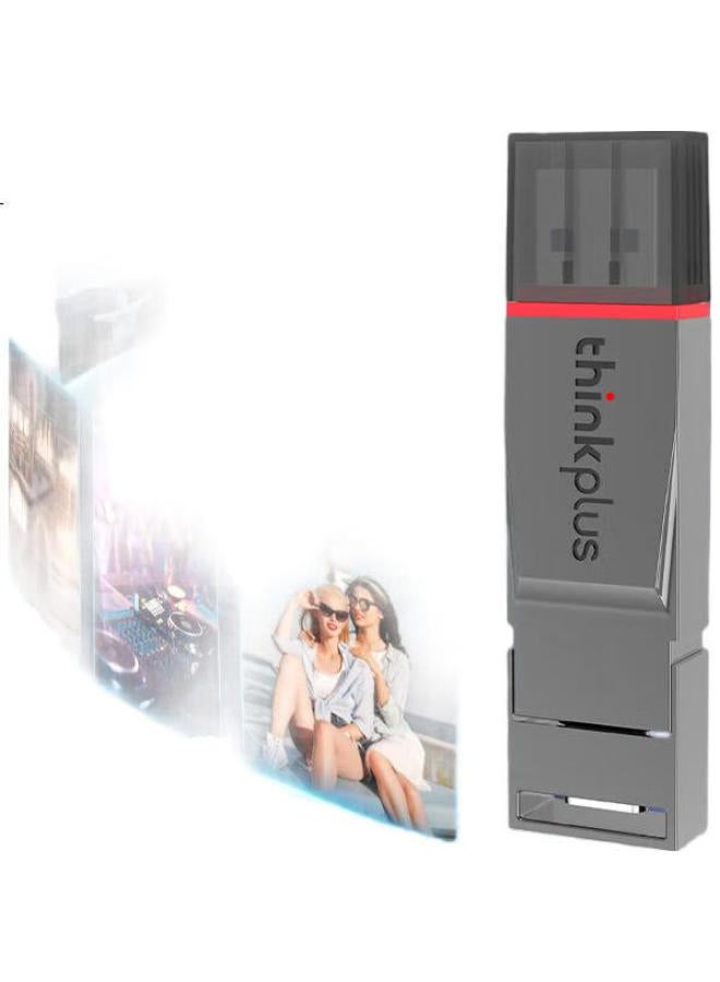 thinkplus Thinkplus Lenovo Metal Usb Flash Drive, 128Gb, Usb3.2 High Read Speed, Type-C Dual Interface, Compatible With Phones And Computers, Business Office Usb Drive, Tu280 Series - Image 3