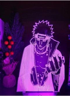 3D Night Light Naruto Pain Akatsuki 3D LED Colors Changing Night Lights Anime Lamp Naruto Bandai 3D Visual Lighting for Bedroom Black Base
