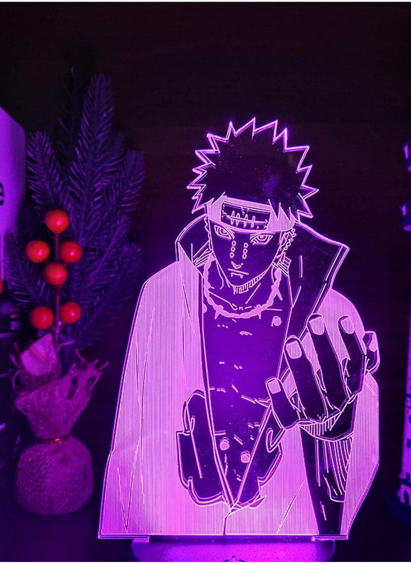 althiqahkey - 3D Night Light Naruto Pain Akatsuki 3D LED Colors Changing Night Lights Anime Lamp Naruto Bandai 3D Visual Lighting for Bedroom Black Base - Image 1