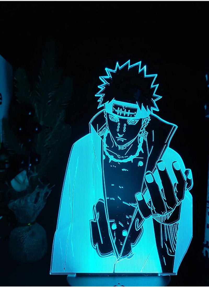 althiqahkey - 3D Night Light Naruto Pain Akatsuki 3D LED Colors Changing Night Lights Anime Lamp Naruto Bandai 3D Visual Lighting for Bedroom Black Base - Image 1