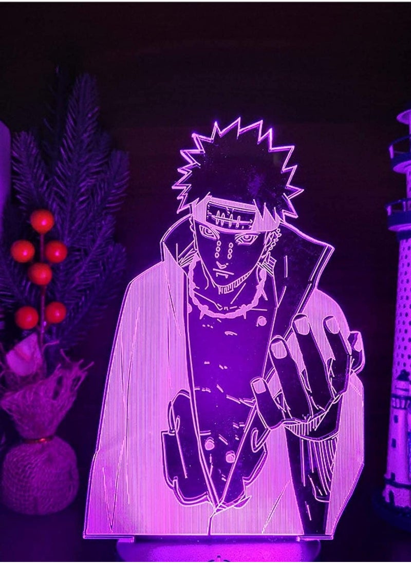 althiqahkey - 3D Night Light Naruto Pain Akatsuki 3D LED Colors Changing Night Lights Anime Lamp Naruto Bandai 3D Visual Lighting for Bedroom Black Base - Image 1