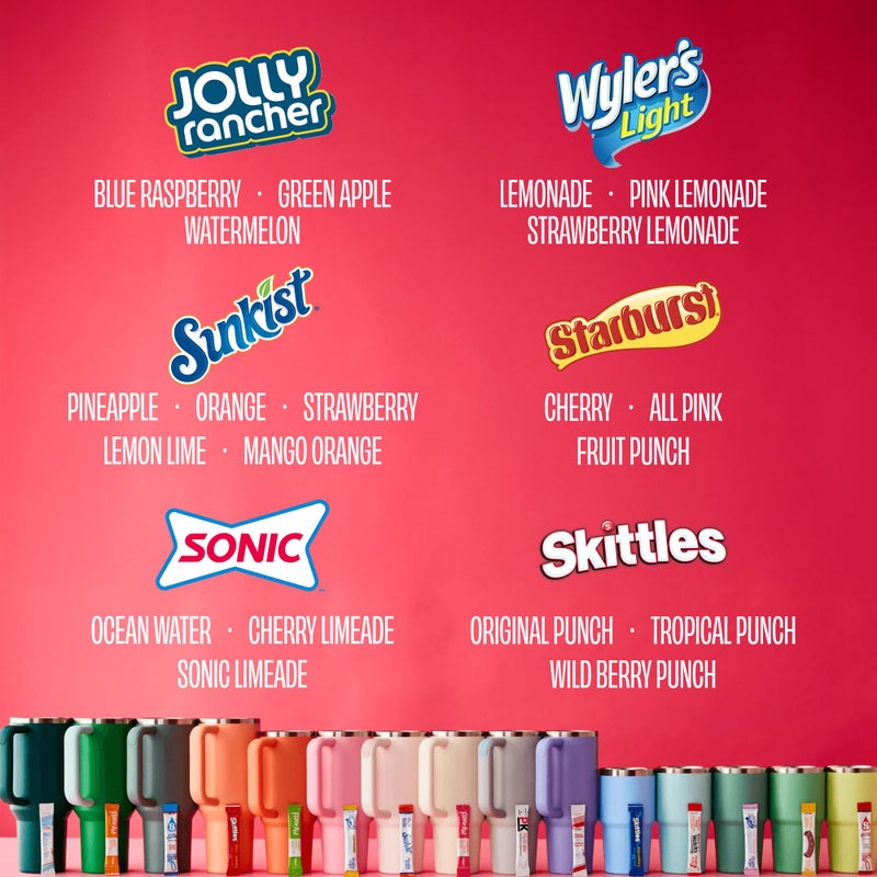 Singles To Go! 120ct Bulk Variety Pack - 20 Different Flavors from Skittles, Sonic, Sunkist, Starburst and More - Sugar Free Drink Mix Packets - Sugar Free Water Flavoring Packets - Image 3