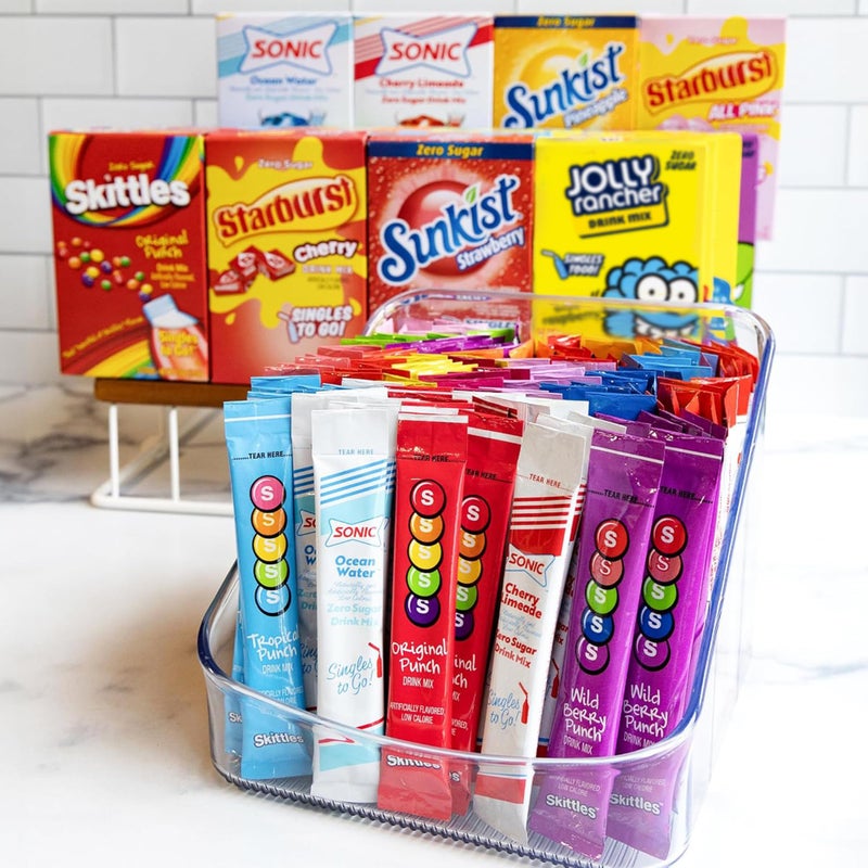 Singles To Go! 120ct Bulk Variety Pack - 20 Different Flavors from Skittles, Sonic, Sunkist, Starburst and More - Sugar Free Drink Mix Packets - Sugar Free Water Flavoring Packets - Image 4