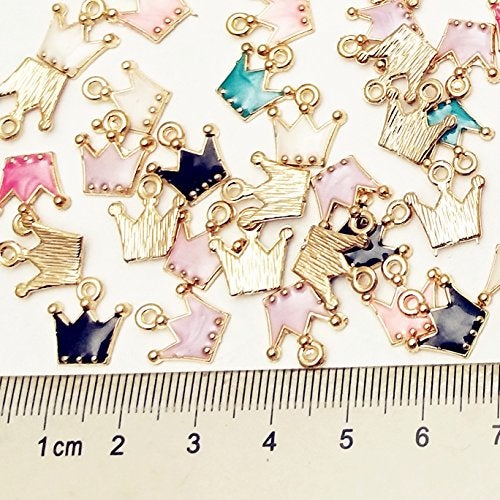 Dandan DIY 30pcs Mini Multi-Colors Colorful Alloy Crown Pendant for Necklace Bracelet Jewelry Making Clothes Sewing Bag Decoration Charm Diy Scrapbooking Supply(Crown) - Image 3