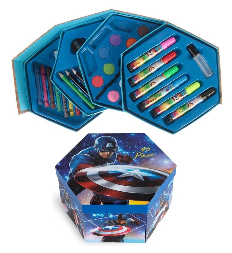 NGEL 46Pcs Colors Box/Art Box/Painting Set/Color Pencil,Crayons, Water Color, Sketch Pens Set(Print May Vary), Multi-coloured, Multi - Image 3
