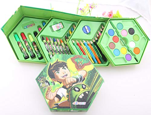 NGEL 46Pcs Colors Box/Art Box/Painting Set/Color Pencil,Crayons, Water Color, Sketch Pens Set(Print May Vary), Multi-coloured, Multi - Image 4