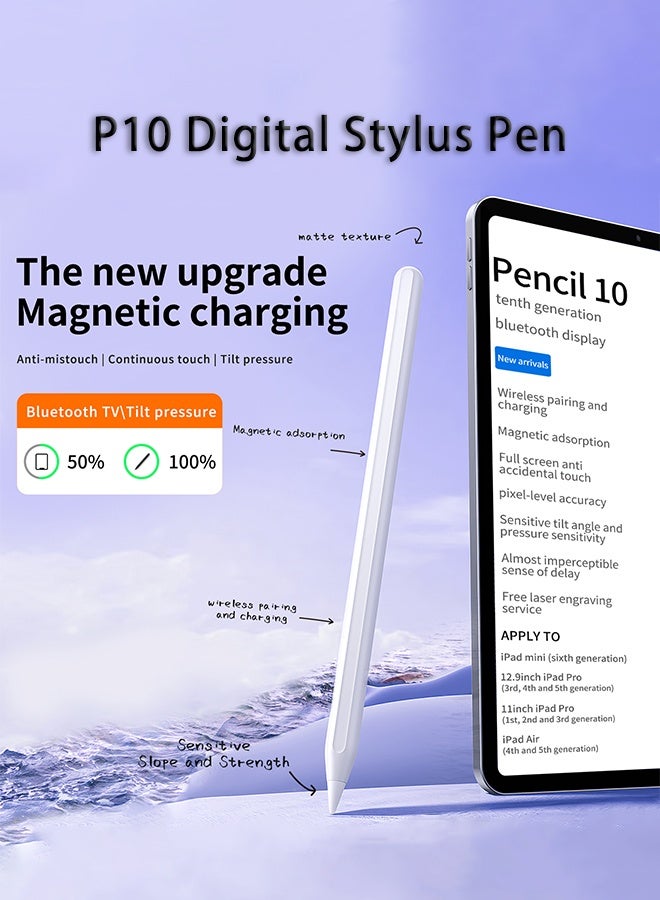 نُوِيق قلم رقمي مغناطيسي متوافق مع iPad Pro 11 بوصة، iPad Pro 12.9 بوصة، iPad Air 4/5، iPad Mini 6، الشحن اللاسلكي المغناطيسي - Image 1