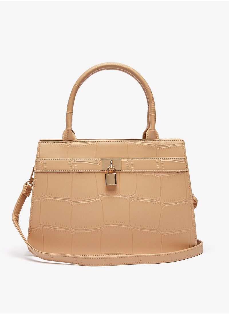 Flora Bella - Textured Shoulder Bag with Detachable Strap and Zip Closure - Image 1