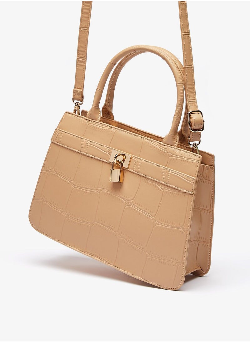Flora Bella - Textured Shoulder Bag with Detachable Strap and Zip Closure - Image 1