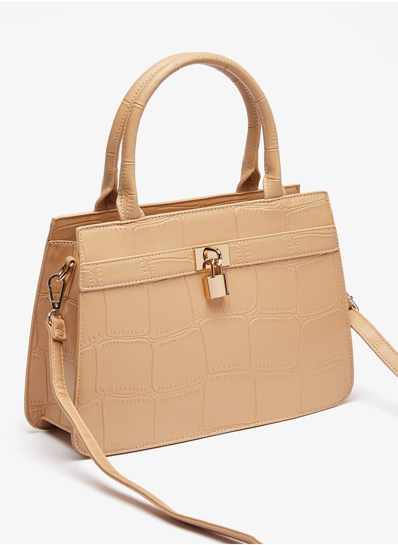 Flora Bella - Textured Shoulder Bag with Detachable Strap and Zip Closure - Image 1