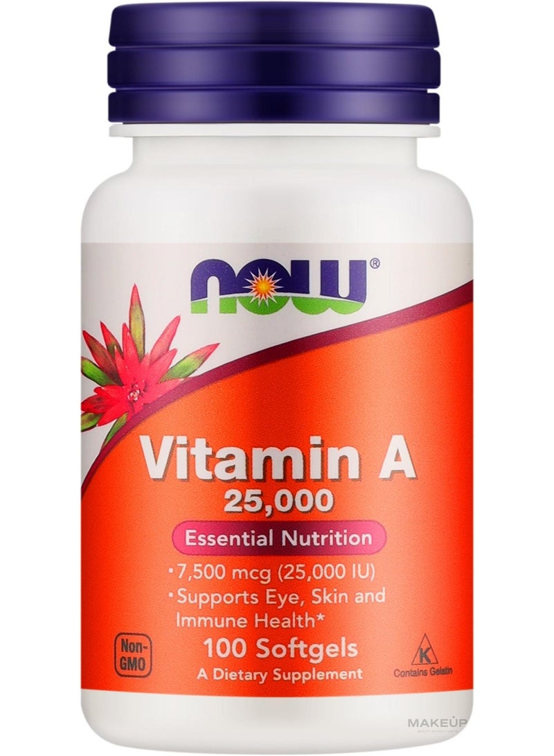 now Foods, Vitamin A 25,000 IU, 100 Softgels